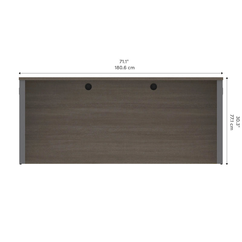 Coque de bureau de qualité commerciale de 183 cm de large avec gestion des câbles