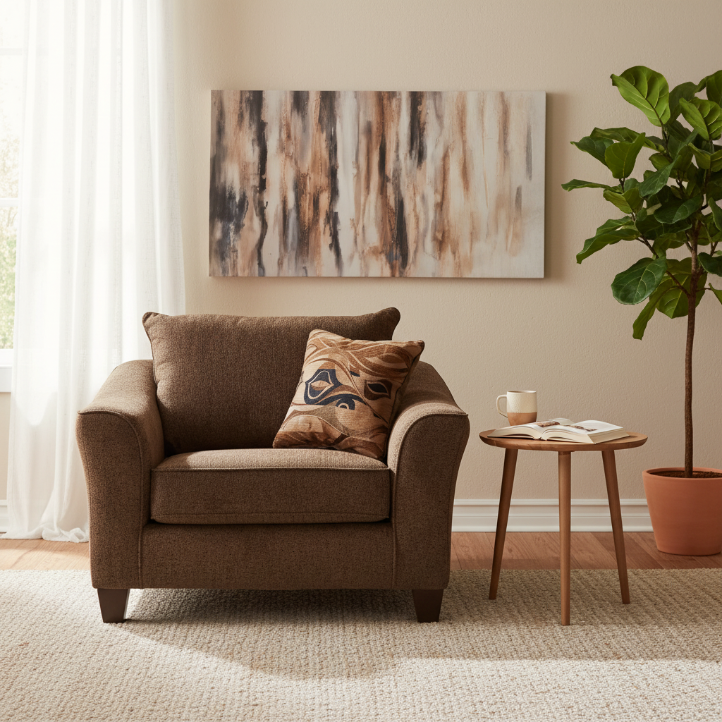 Contemporary Fabric Accent Chair - Lifestyle Scene